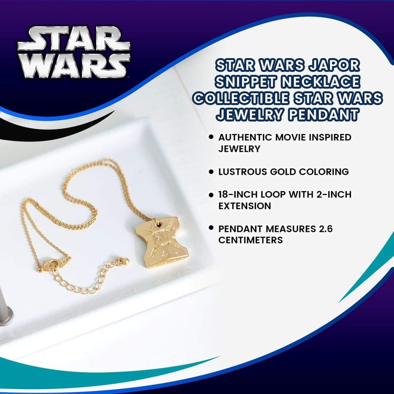 Toynk Star Wars Japor Snippet Necklace | Collectible Star Wars Jewelry Pendant | 18-Inch Loop & 1-Inch Pendant - Image 5
